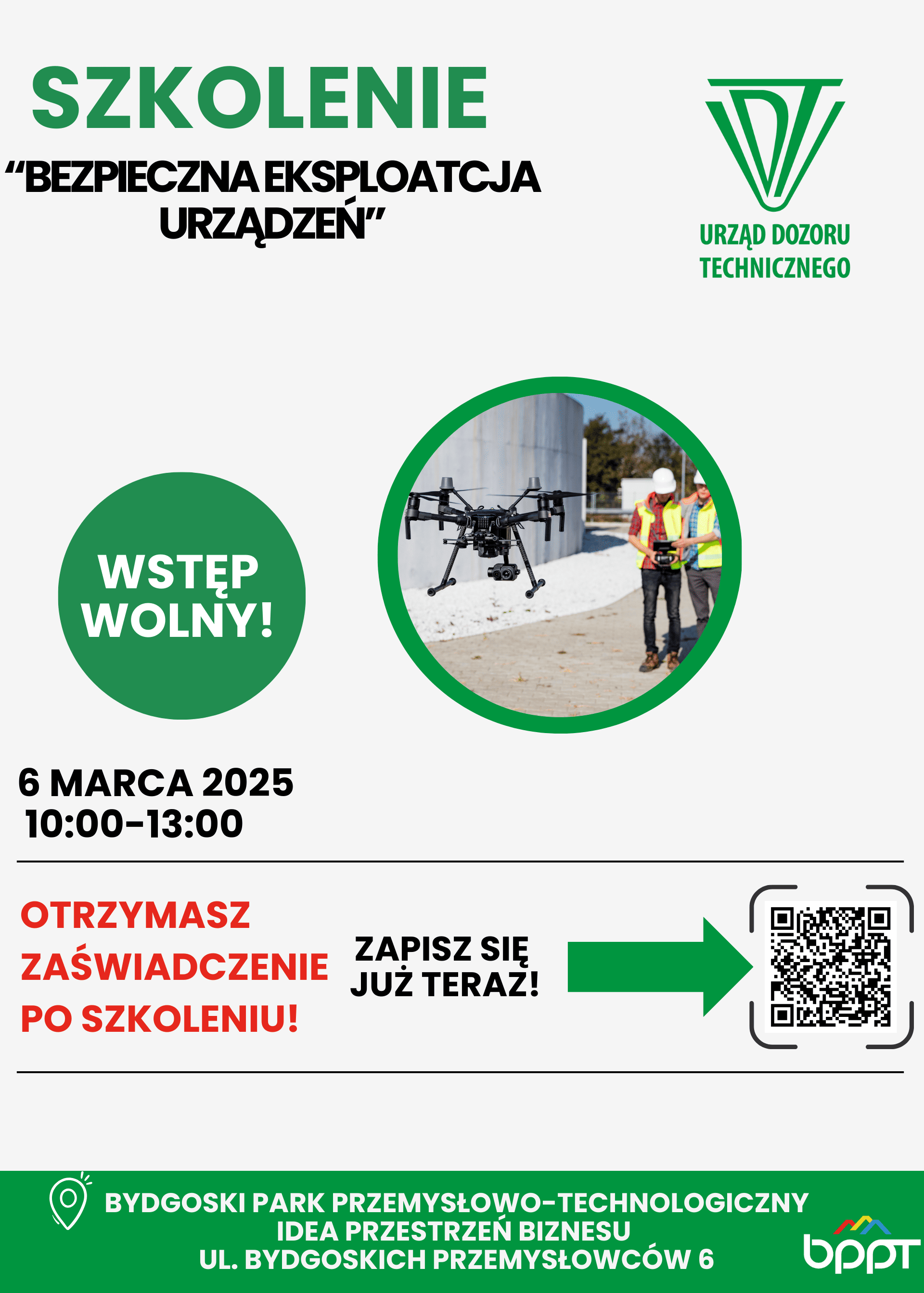 Szkolenie: Bezpieczna eksploatacja urządzeń – zapraszamy do Bydgoskiego Parku Przemysłowo-Technologicznego!