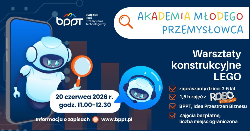 Warsztaty konstrukcyhne LEGO, 1,5 h zajęć, BPPR, Idea Przestrzeń Biznesu, Zajęcia bezpłatne, liczba miejsc ograniczona