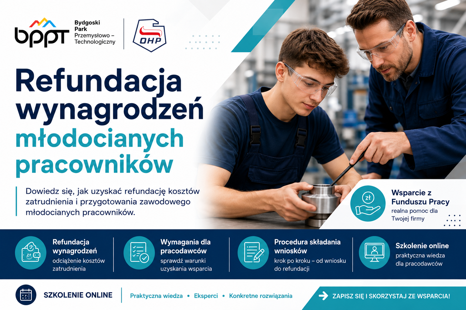 Refundacja wynagrodzeń młodocianych pracowników – wsparcie dla pracodawców. Zapraszamy na szkolenie.